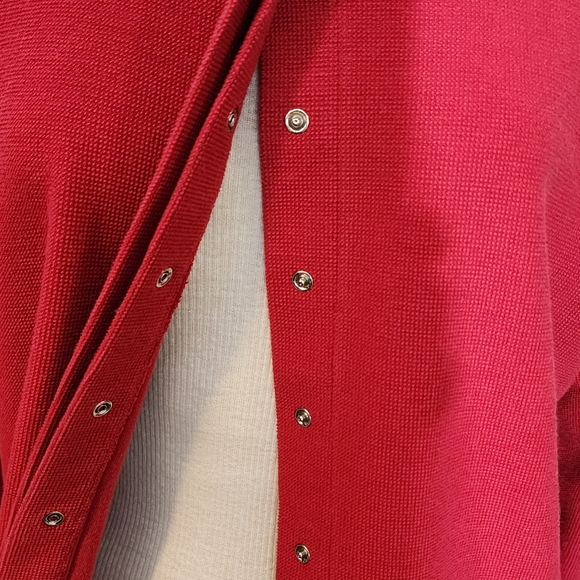 C & B Button Detail Snap Cardigan Red Size L - Picture 16 of 16